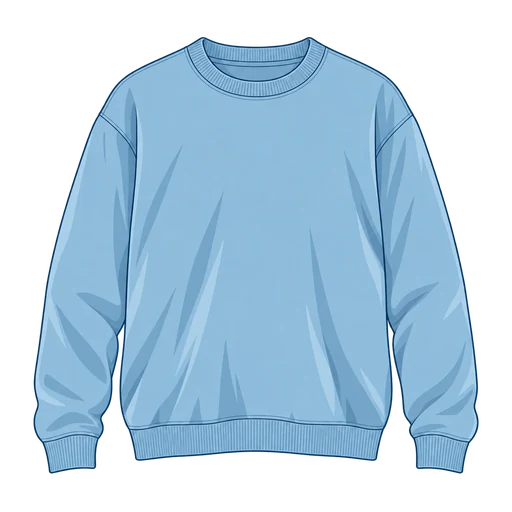 Powder-blue crew-neck cotton sweater